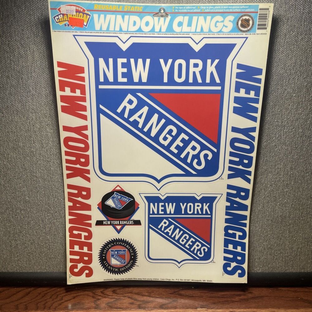 Vintage Color Clings NHL New York Rangers